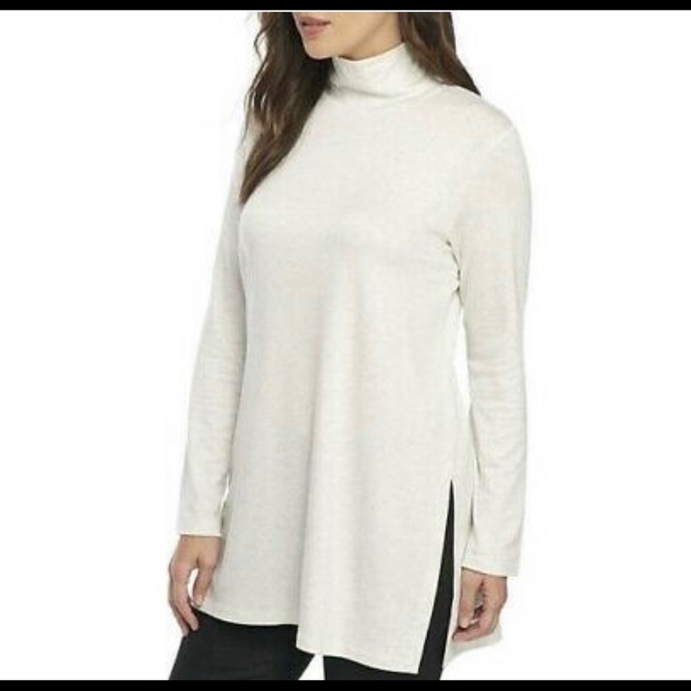 Pearl Tencel Stretch Terry Mock Neck Tunic